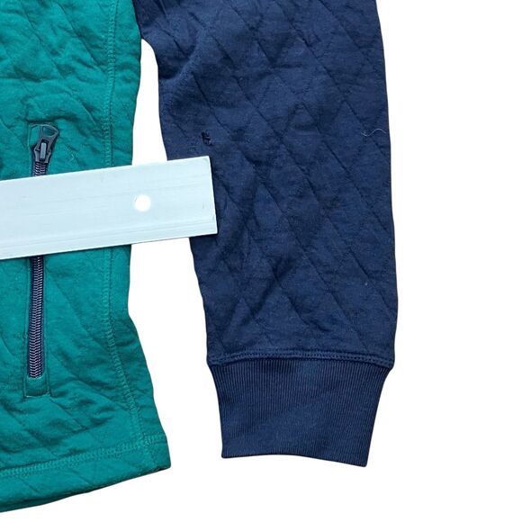 J Crew Sweater Mens M Green Quilted Half Zip Pullover Colorblock Smart Casual - Picture 10 of 16